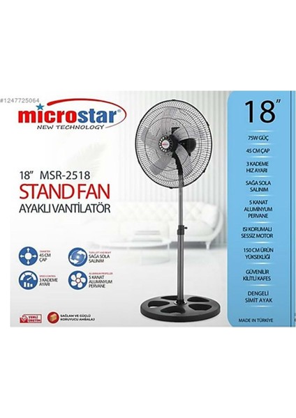 MSR-2518 Stand Fan 18 Inç Vantilatör