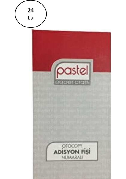 Pastel Otokopili Adisyon Fişi Numaralı 8X15 cm 24'lü