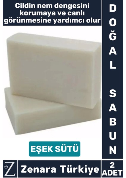 Bitkisel Organik Doğal Saç Yüz Vücut El Kullanım Cilt Güzelleştirici Mucizevi Sabun Eşek Sütü 2 Adet