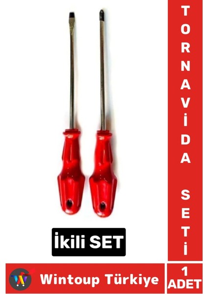 Premium Kompakt Ev Atölye Tamirat Vidalama Düz Yıldız Tornavida Ikili Set