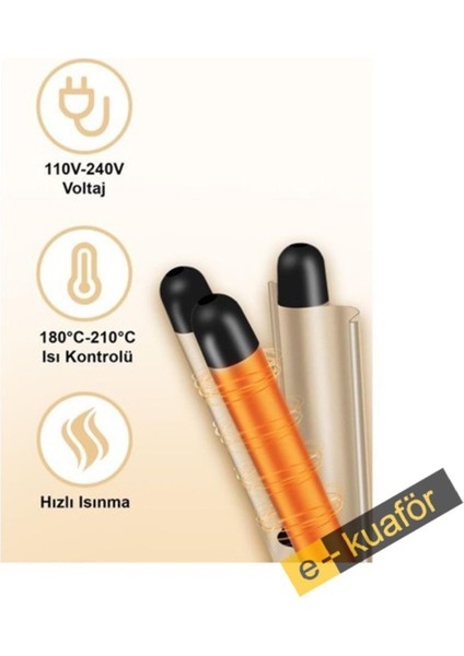 Seramik saç şekillendirici, parlak ve doğal görünüm sağlar, 210°C, 25 mm maşa çapı modelleri