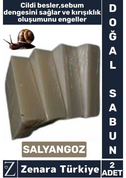 Bitkisel Organik Doğal Saç Yüz Vücut El Kullanım Cilt Sebum Dengesi Sağlayan Sabun Salyangoz 2 Adet