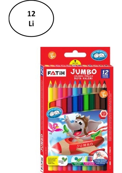 Fatih Kuruboya Jumbo 12 Renk Tam Boy 12'li