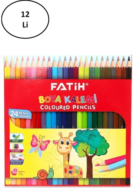 Fatih Kuruboya 24 Renk Tam Boy 12'li