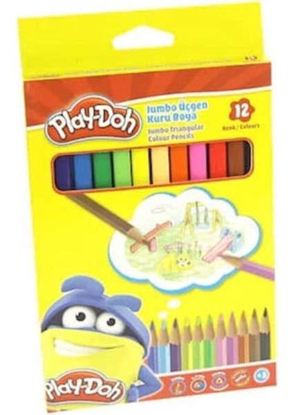 Cem Play Doh Kuruboye Jumbo Üçgen 12 Renk
