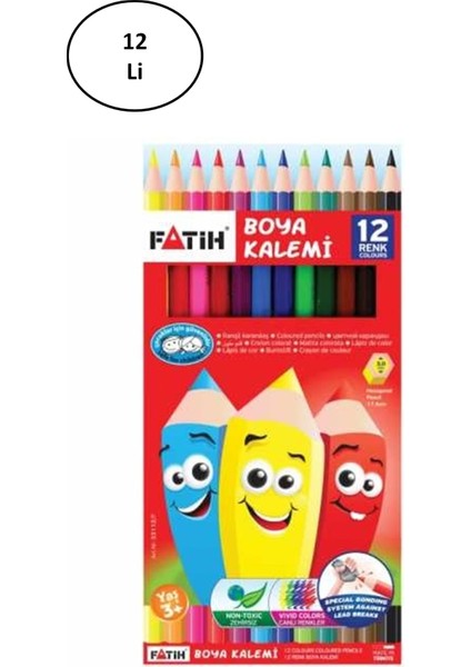 Fatih 12 Renk Tam Boy Kuruboya 12'li