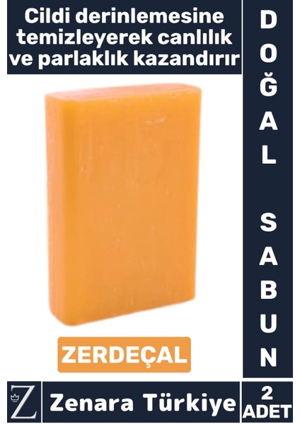 Bitkisel Organik Doğal Saç Yüz Vücut El Kullanım Canlılık Parlaklık Sabun Zerdeçal 2 Adet