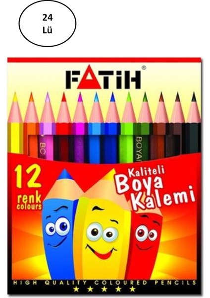 Fatih Kuruboya 12 Renk Yarım Boy 24'lü