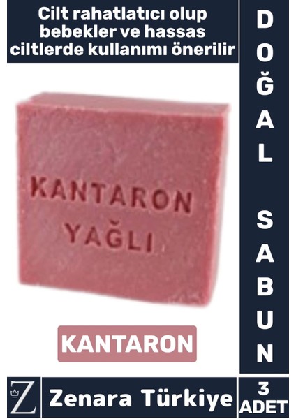 Bitkisel Organik Doğal Saç Yüz Vücut El Kullanım Bebek Hassas Ciltlerde Etkili Sabun Kantaron 3 Adet