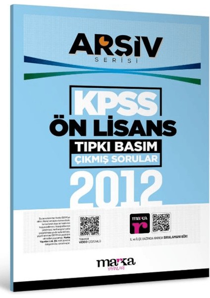 2012 Kpss Ön Lisans Arşiv Serisi Tıpkı Basım Çıkmış Sorular