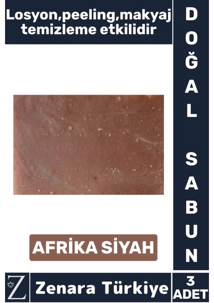 Bitkisel Organik Doğal Saç Yüz Vücut El Kullanım Cilt Losyon Peeling Sabun Afrika Siyah 3 Adet