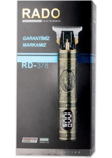 RD-378 Profesyonel Deluxe LCD Ekran Tıraş Makinesi Saç Sakal Ense Çizim