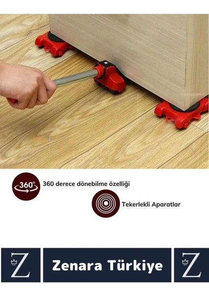 Premium Kompakt Abs Plastik Tekerlekli Beyaz Eşya Mobilya Kaydırma Aleti Aparatı Krikolu Seti modelleri