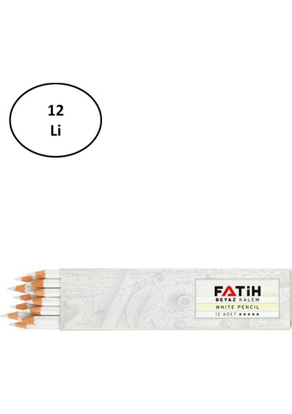 Fatih Beyaz Kurşun Kalem 12'li