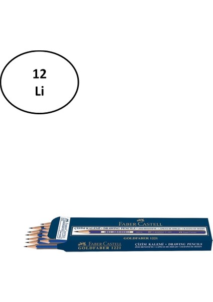 Faber Castell Goldfaber 1221 Dereceli Kurşun Kalem 7h 12'li
