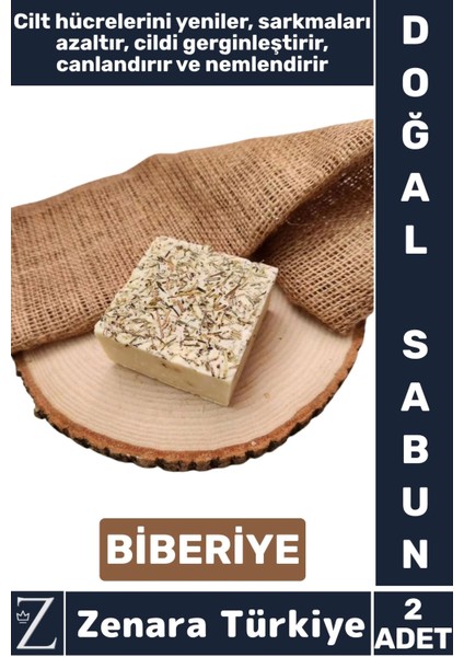 Bitkisel Organik Doğal Saç Yüz Vücut El Kullanım Cilt Canlandıran Nemlendiren Sabun Biberiye 2 Adet