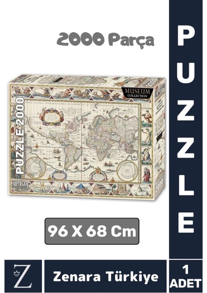 Eğlenceli Eğitici El Göz Görsel Algı Hafıza Beceri Geliştirici 2000 Parça Puzzle Dünya Haritası