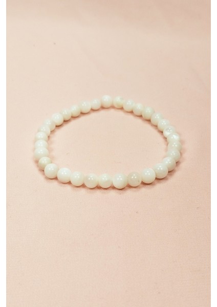 Sedef Doğal Taş Bileklik Kutulu