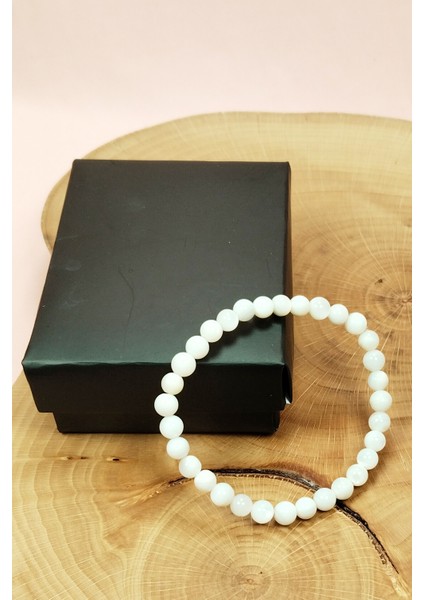 Sedef Doğal Taş Bileklik Kutulu modelleri