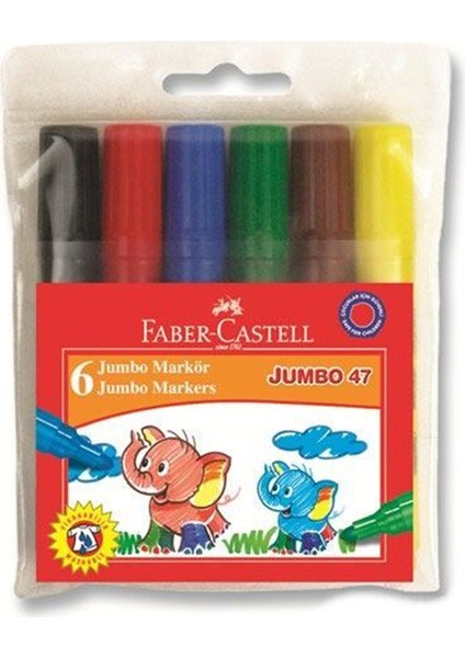 Faber Castell Fc Jumbo 47 Markör 6'lı Poşet