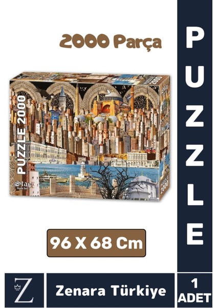 Eğlenceli Eğitici El Göz Görsel Algı Hafıza Beceri Geliştirici 2000PARÇA Puzzle Anlat Istanbul