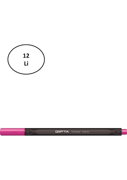 Gıpta Fineliner Keçe Uç Kalem 0,4 mm Üçgen Pembe 12'li