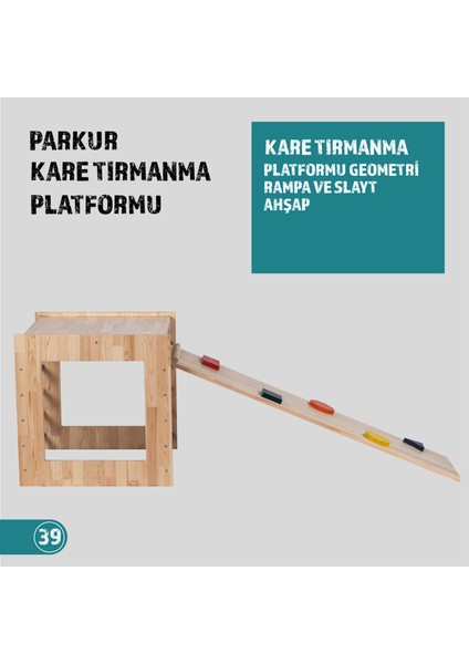 Montessori Kare Pikler + Geometrik Rampa ve Kaydırak Seti (2'li Set)