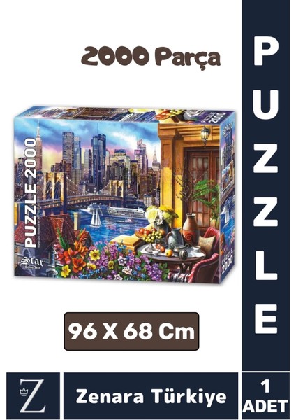 Eğlenceli Eğitici El Göz Görsel Algı Hafıza Beceri Geliştirici 2000 Parça Puzzle Şehir Brooklyn