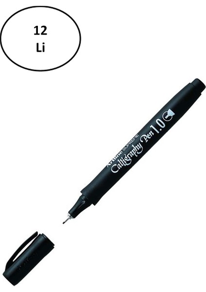 Artline Supreme Calligraphy Pen 1.0 Kaligrafi Kalemi Siyah 12'li