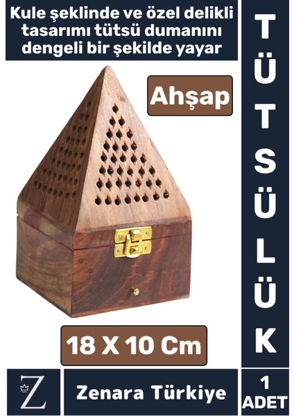 Yüksek Kalite Yoga Meditasyon Aromaterapi Chakra Pozitif Enerji Dayanıklı Ahşap Kule Tütsülük 18 cm