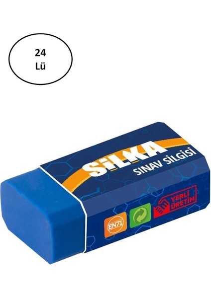 Silka Orta Boy Mavi Sınav Silgisi Art9 24 Lü
