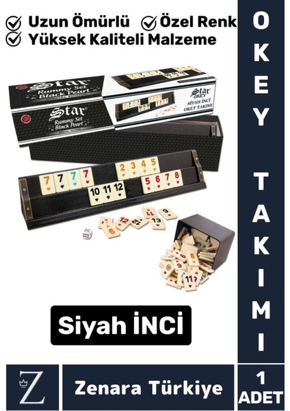 Dayanıklı Silinebilir Aile Ev Arkadaş Kahve Cafe Oyun Siyah Inci 101 Okey Takımı