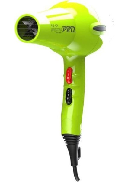 TeknoTrust Yüksek güçlü profesyonel fön makinesi, 2500W, 2 hız, 6 ısı, İtalyan motor, yeşil renk fırsatları
