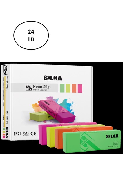 Silka Neon Silgi 24'lü