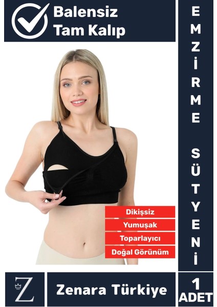 Doğal Görünüm Toparlayıcı Pamuklu Balensiz Dikişsiz Hamile Lohusa Tam Kalıp Konforlu Emzirme Sütyeni