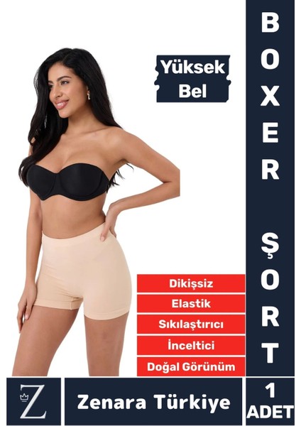 Gündelik Iz Göstermez Vücut Sıkılaştıran Incelten Toparlayan Dikişsiz Yüksek Bel Boxer Şort Korse