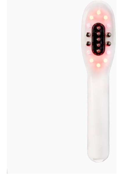 Titreşimli ve LED'li şarjlı saç tarak, serum damlatma, 220-240V, beyaz renk
