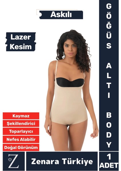 Iç Göstermez Kaymaz Sıkılaştıran Şekillendiren Toparlayan Lazer Kesim Askılı Gögüs Altı Body Korse