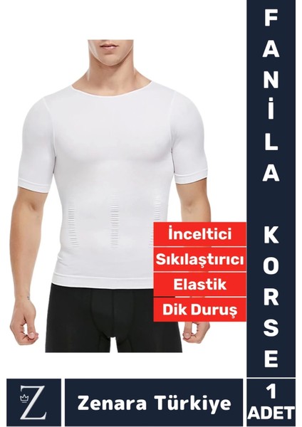 Özel Üretim Jinekomasti Dik Duruş Göğüs Göbek Toparlayan Sıkılaştıran Ultra Esnek Erkek Fanila Korse