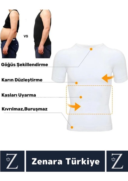 Jinekomasti Dik Duruş Göğüs Göbek Toparlayan Sıkılaştıran Ultra Esnek Erkek Fanila Korse 2 Adet