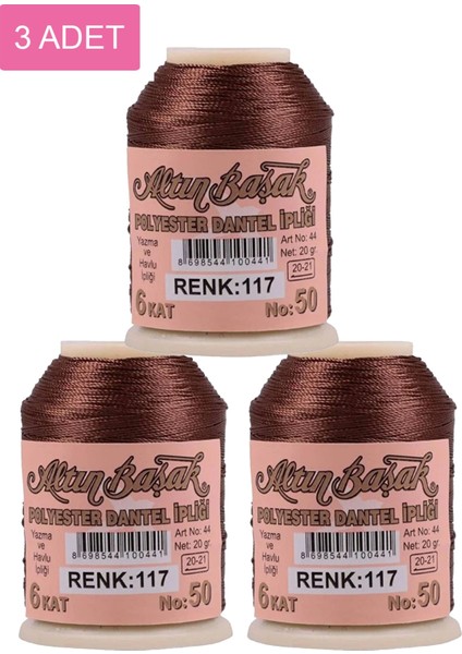 3 Adet Oya ve Dantel Ipi 20 gr - Royaleks - No: 117