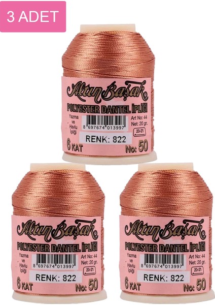 3 Adet Oya ve Dantel Ipi 20 gr - Royaleks - No: 822