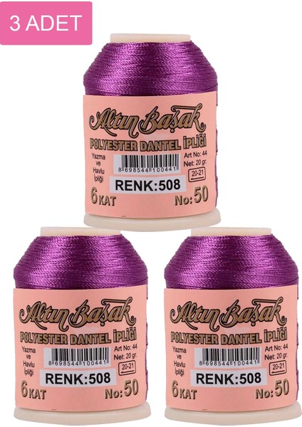 3 Adet Oya ve Dantel Ipi 20 gr - Royaleks - No: 508