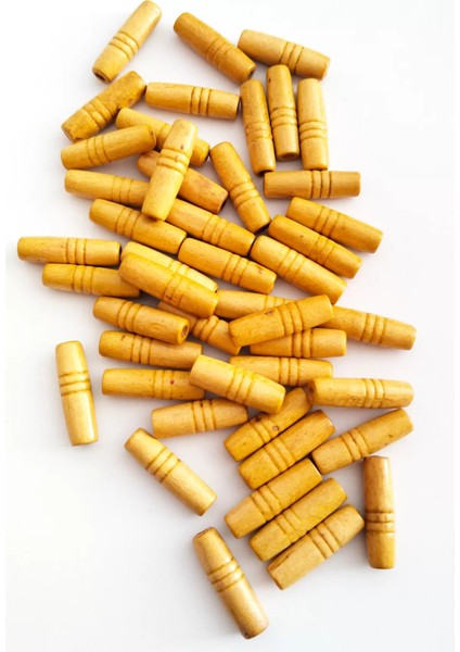 100 gr (225 Adet) Ahşap Boncuk 25 mm Boy x 10 mm En Doğal Ahşap Makrome El Işi Çanta modelleri
