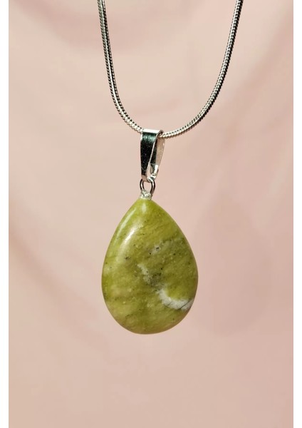 Akuamarin Doğal Taşı Zincirli El Yapımı Kolye Uç: 3 cm Zincir: 20 cm Kutulu modelleri