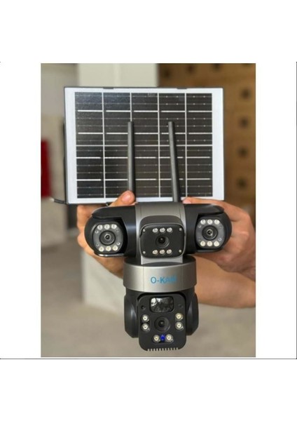 -6060 4g Sim Kartlı Solar 6mp Ptz 3 Lens - Köşe 2 Ayarlı Lens + 360 Lens