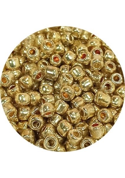 Dökme Cam Kum Boncuk (8/0) 3 mm - 20 Gram - Altın Rengi - BNC144