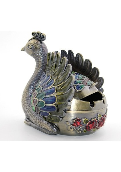 Metal Tavuskuşu Figürü Küllük