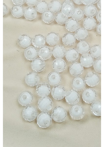 Dünya Boncuk Içten Boncuklu Bileklik Çanta Boncuğu 10 mm 50 gr Beyaz - BNC463 fiyatları