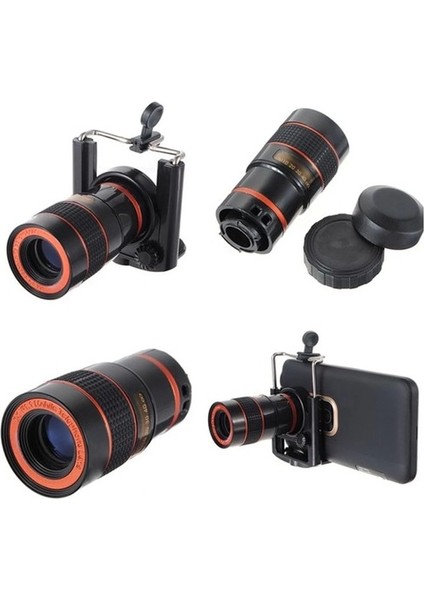 8X18 Zoom Teleskop Telefon Kamera Lensi Mini El Dürbünü